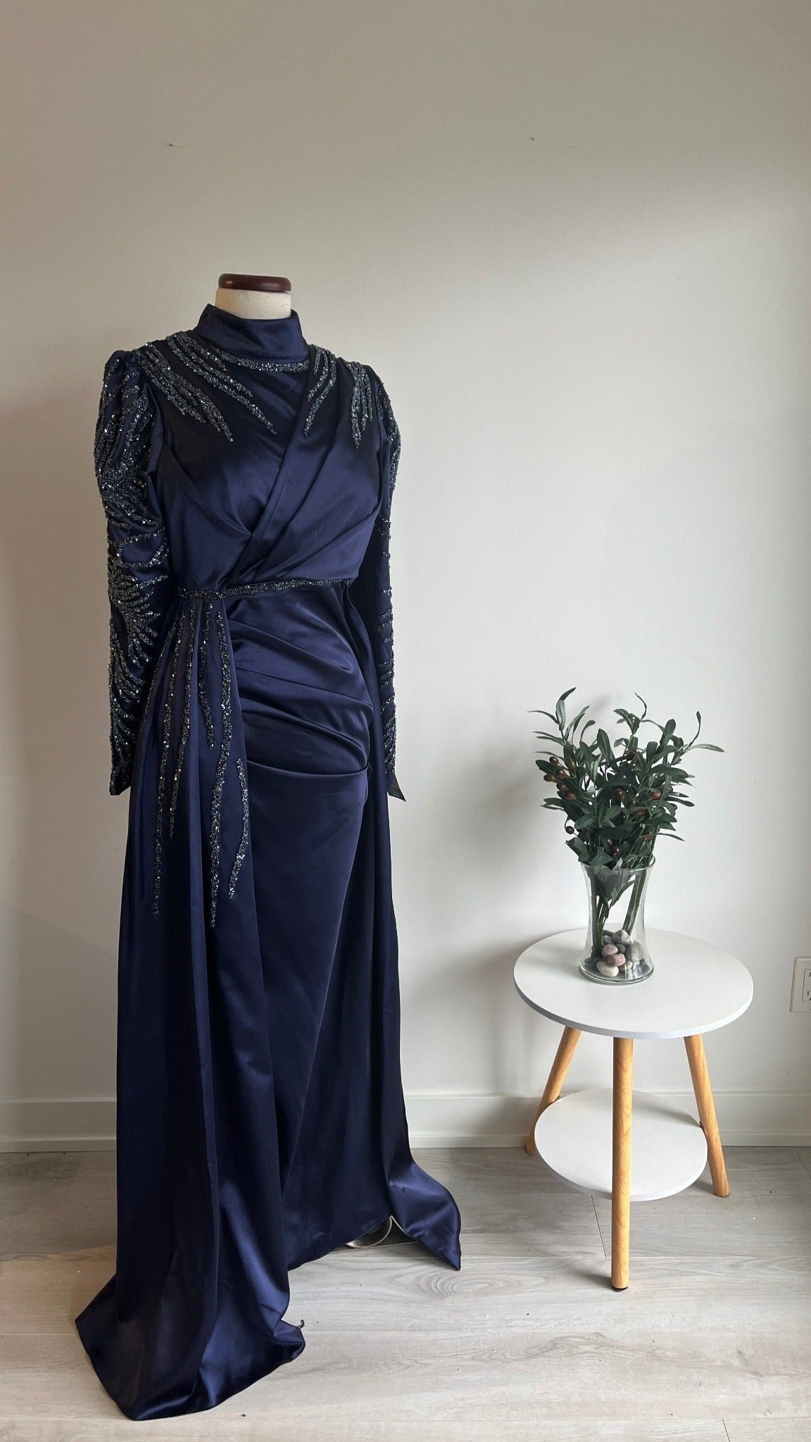 Eve evening dress (navy blue)